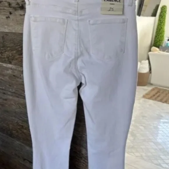 L’AGENCE Josie High Rise Skinny Split Side Hem Jeans in Blanc